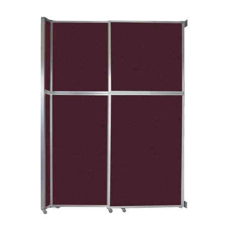 VERSARE Operable Wall Sliding Room Divider 6'10" x 10'3/4" Cranberry Fabric 1072209-1